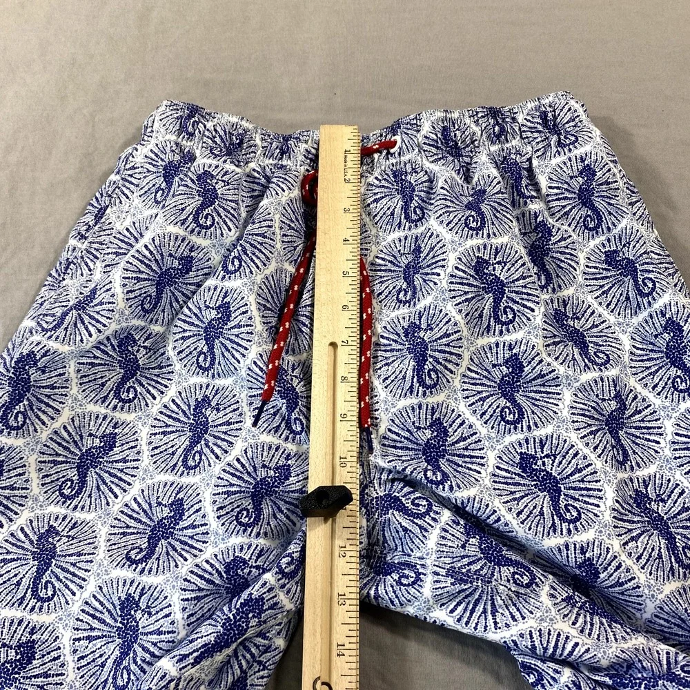 Nat Nast Swim Trunks Mens‎ Small Blue Seahorse Mesh Lined Shorts Bathing Suit